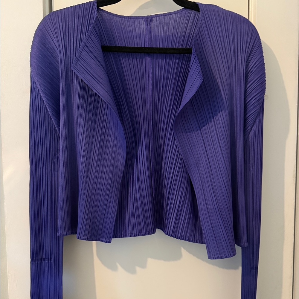 Issey Miyake Pleats Please Purple Cardigan